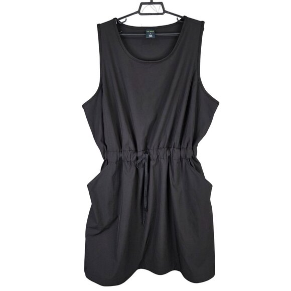 Womens Tek Gear Black Drawstring Waist Sleeveless Dress Polyester Stretch 2X - Picture 1 of 9